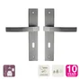 2 poignées de porte Louna trou de clé INSPIRE, aluminium entraxe 195 mm
