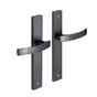 2 poignées de porte Louna sans trou INSPIRE, aluminium entraxe 195 mm