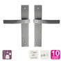 2 poignées de porte Louna sans trou INSPIRE, aluminium entraxe 195 mm