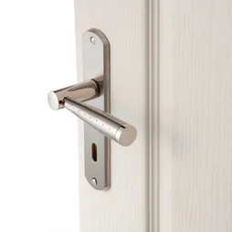 2 Poignées De Porte Nine Trou De Clé Inspire, Zinc Entraxe 165 Mm