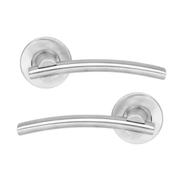 2 poignée sur rosace nickel brossé INSPIRE, inox sans trou