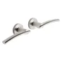 2 poignée sur rosace nickel brossé INSPIRE, inox sans trou
