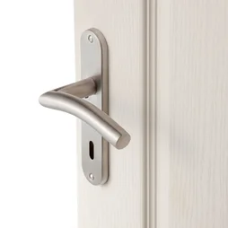2 poignées de porte Margaud trou de clé INSPIRE, inox entraxe 165 mm