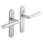 2 poignées de porte Sara sans trou INSPIRE, inox entraxe 165 mm