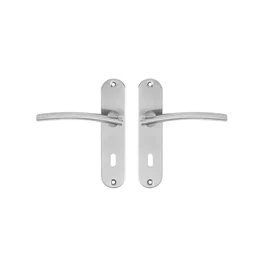 2 poignées de porte Marion trou de clé INSPIRE, inox entraxe 165 mm