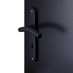 2 poignées de porte Margaud trou de clé INSPIRE, inox entraxe 195 mm