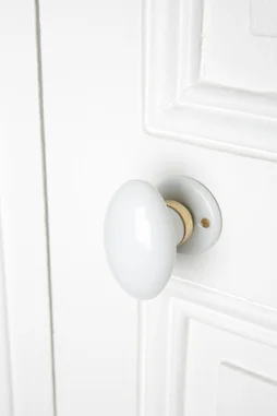 Bouton De Porte Porcelaine Porcelaine De Limoges Laitonné