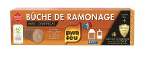 Bûche de ramonage avec garantie R.C et certificat, PYROFEU