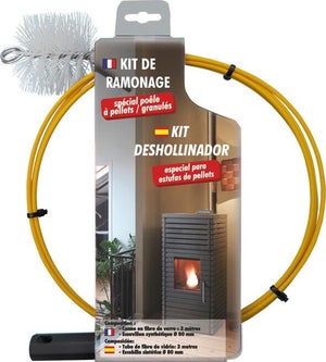 Kit de ramonage hérisson synthétique, DMO, diam. 80 mm canne 3 m