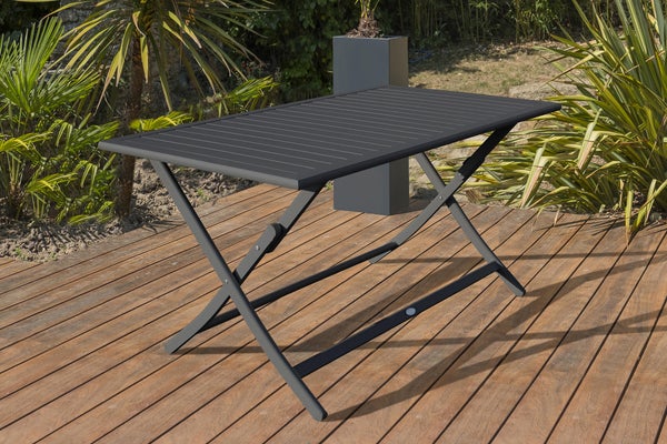 Table de jardin de repas DCB GARDEN Marius rectangulaire gris anth 4/6 pers