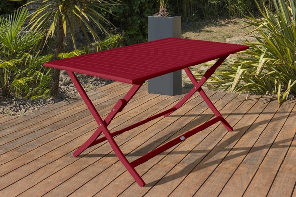 Table de jardin DCB GARDEN Marius rectangulaire carmin, 4 personnes