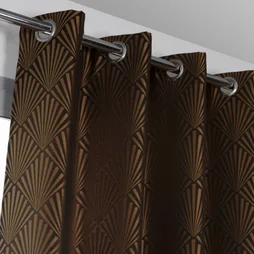 Rideau Tamisant, Tilda Noir Et Doré L.140 X H.260 Cm