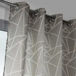 Rideau Tamisant, Tango Gris Et Blanc L.140 X H.250 Cm