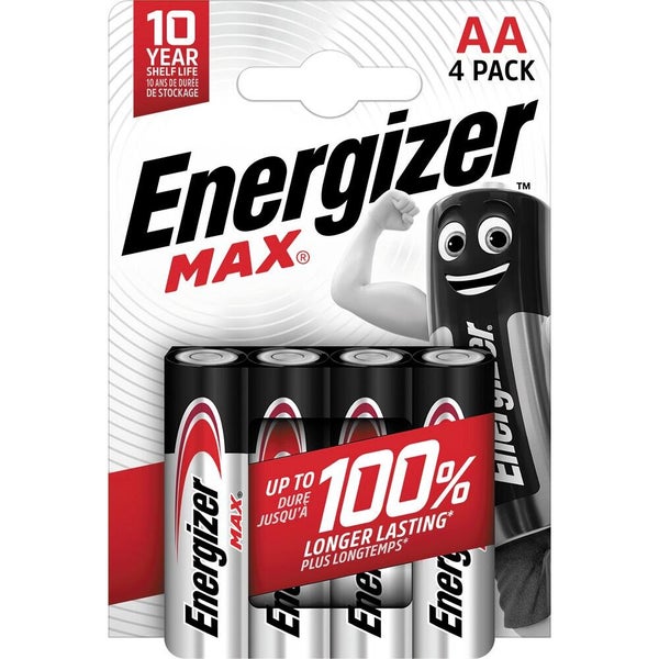 Lot De 4 Piles Alcaline Aa Max, 1.5 V, Energizer