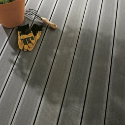 Lame de terrasse premium 3000x180x21mm composite gris anthracite