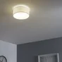 Plafonnier, Essentiel, Tissu Blanc, Inspire, Sitia, 1 Lumière, 29 Cm