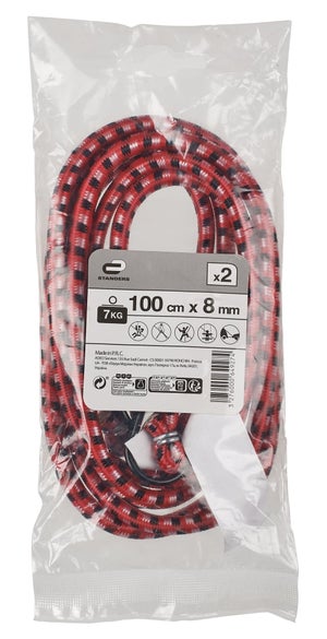 Sandow + crochets acier diamètre 8mm 100cm 7kg, STANDERS lot de 2