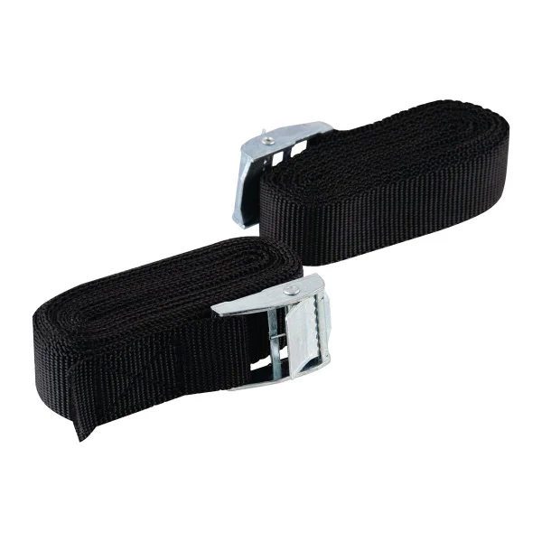 Sangle à griffes largeur 25mm x longueur 2.5m noir 125 kg, STANDERS lot de 2