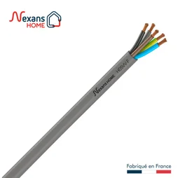 Câble Électrique 5 G 2.5 Mm² Ho5Vvf L.10 M, Gris