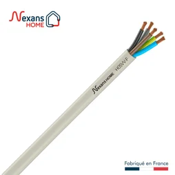 Câble Électrique 5 G 1.5 Mm² Ho5Vvf L.10 M, Blanc