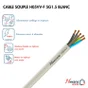 Câble Électrique 5 G 1.5 Mm² Ho5Vvf L.10 M, Blanc