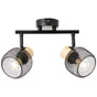 Rampe 2 spots, métal noir E14 max 25 W, BRILLIANT Giada