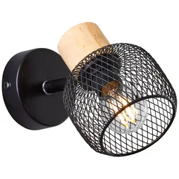Spot patère, métal noir E14 max 25 W, BRILLIANT Giada