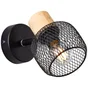 Spot patère, métal noir E14 max 25 W, BRILLIANT Giada