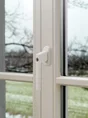 Poignée de fenêtre à clé ABUS Fg 120, acier mat blanc 