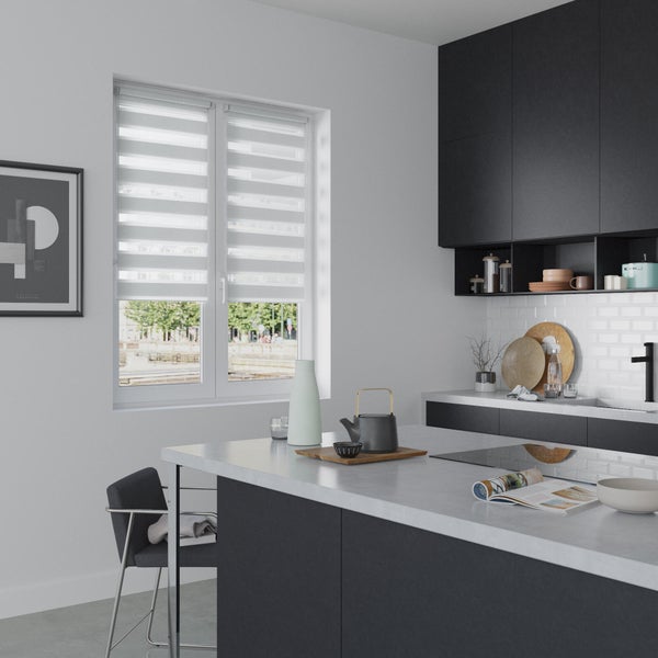Store Enrouleur Jour / Nuit, Gris Clair Authentic, L.55 X H.160 Cm