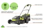 Tondeuse + coupe bordure RYOBI One+, 2x18V, l.37cm, 2 batteries 5Ah