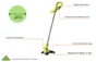 Tondeuse + coupe bordure RYOBI One+, 2x18V, l.37cm, 2 batteries 5Ah