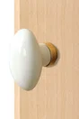 Lot De 2 Boutons De Porte Porcelaine Porcelaine De Limoges Laitonné
