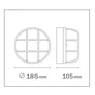 Hublot E27 Avec Grillage, Max 60 W, Sans Ampoule, Rond, Blanc