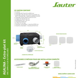 Kit extra plat Vmc autoréglable à détection d'humidité Agalina SAUTER