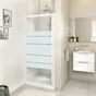 Porte de douche pivotante sérigraphié, blanc 90 cm, ESSENTIAL