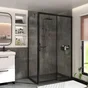 Porte De Douche Coulissante Transparente, Noir 120 Cm, Remix
