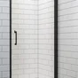 Porte de douche pivotante transparente, noir 90 cm, REMIX