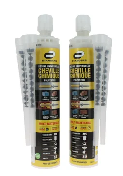 Lot de 2 cartouches de scellement chimique fixation polyester, STANDERS, 300 ml