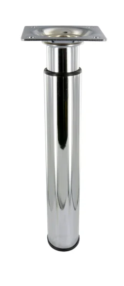 Pied De Meuble Cylindrique Réglable Acier Chromé Gris