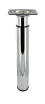 Pied De Meuble Cylindrique Réglable Acier Chromé Gris