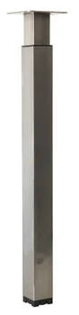 Pied Table Carré Cime Réglable Acier Brossé Gris