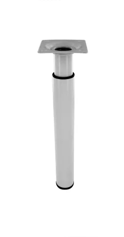 Pied De Meuble Cylindrique Réglable Acier Epoxy Blanc