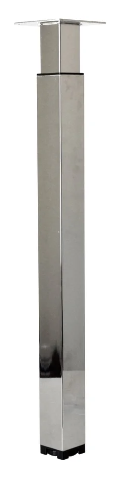 Pied Table Carré Cime Réglable Acier Chromé Gris