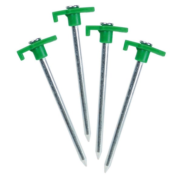 Lot De 4 Piquets En Acier Inoxydables, 12 Cm