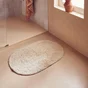 Tapis de bain oval beige,  l.40 x L.60 cm
