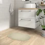 Tapis de bain oval beige,  l.40 x L.60 cm