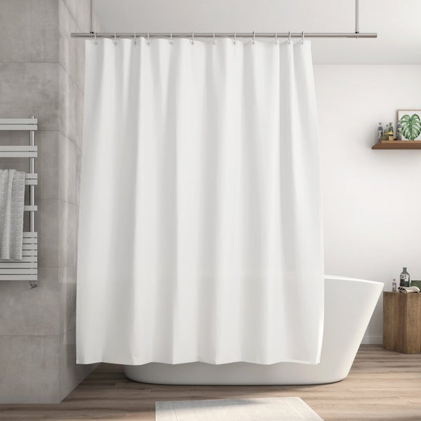 Rideau de douche en textile white n° 0 L.180 x H.200 cm, HAPPY SENSEA