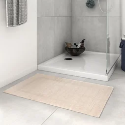 Tapis de bain L. 50 x L. 80 cm gris, TERRY SENSEA
