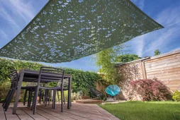 Voile d'ombrage rectangulaire vert kaki L.400 x l.300 cm